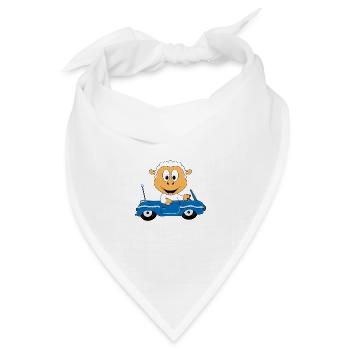 SCHAF - AUTO - TIER - KIND - BABY - Bandana Dreieckstuch - Weiß - Vorne