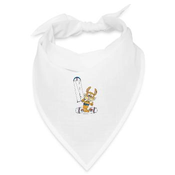 HASE - KANINCHEN - KITESURFER - KITE - KITEN - Bandana Dreieckstuch - Weiß - Vorne