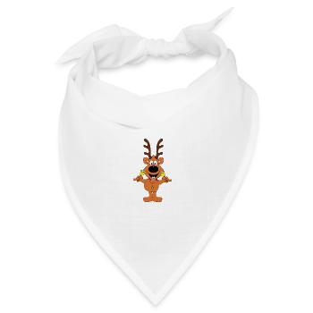 RENTIER - REH - WEIHNACHTEN - GLÖCKCHEN - GLOCKEN - Bandana Dreieckstuch - Weiß - Vorne