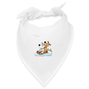 SCHLITTENHUNDE - HUNDE - SCHNEE - RODELN - TIERE - Bandana Dreieckstuch - Weiß - Vorne
