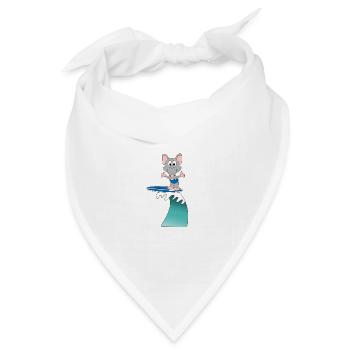 WASSERRATTE - SURFER - WELLENREITER - WASSERSPORT - Bandana Dreieckstuch - Weiß - Vorne
