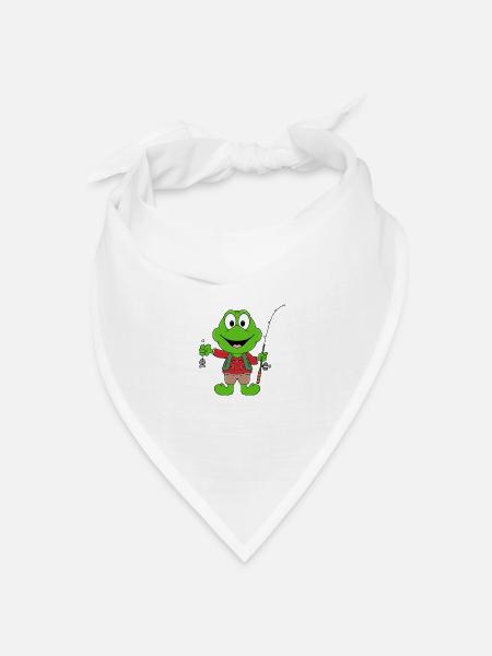 FROSCH - FISCH - ANGLER - ANGELN - FISCHER - TIER - Bandana Dreieckstuch - Weiß