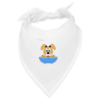 HUND - BADEWANNE - BADEN - TIER - TIERISCH - Bandana Dreieckstuch - Weiß - Vorne