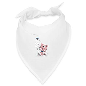 SCHWEIN - SAU - KITEN - KITE - KITESURFER - SPORT - Bandana Dreieckstuch - Weiß - Vorne