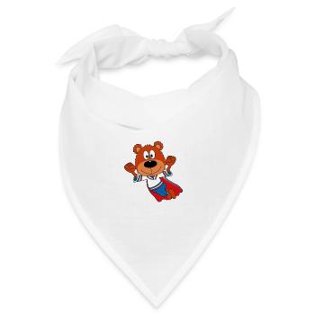 TEDDY - SUPERHELD - TEDDYBÄR - KINDER - BABYS - Bandana Dreieckstuch - Weiß - Vorne