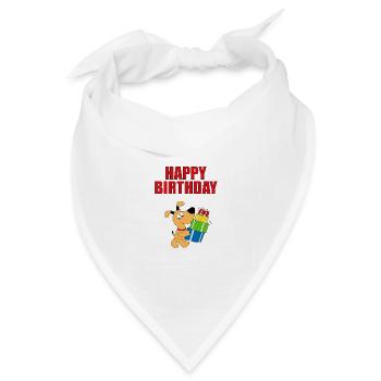 HUND - DOG - GEBURTSTAG - HAPPY BIRTHDAY - Bandana Dreieckstuch - Weiß - Vorne