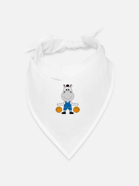 ZEBRA - SPORT - BALLSPORT - BASKETBALL - TIER - Bandana Dreieckstuch - Weiß