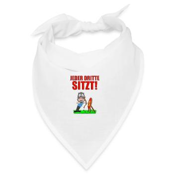 BOGENSCHIEßEN - MAULWURF - JEDER DRITTE SITZT! - Bandana Dreieckstuch - Weiß - Vorne
