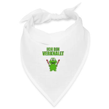 ICH BIN VERKNALLT - KNALLFROSCH - LIEBE - NEUJAHR - Bandana Dreieckstuch - Weiß - Vorne