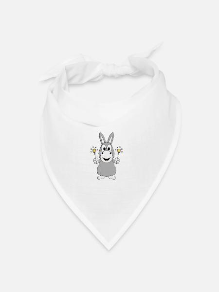 ESEL - WUNDERKERZEN - TIER - Bandana Dreieckstuch - Weiß