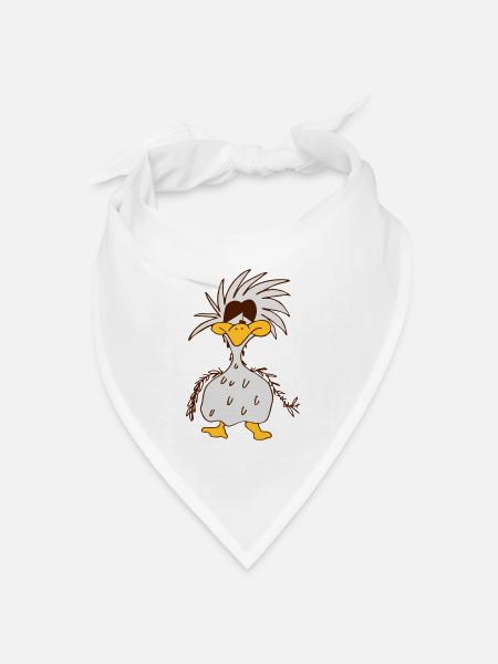 zerzauselter Vogel - Bandana Dreieckstuch - Weiß