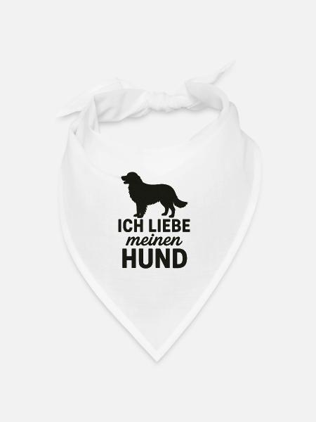 Ich liebe meine Hund 3 - Bandana Dreieckstuch - Weiß
