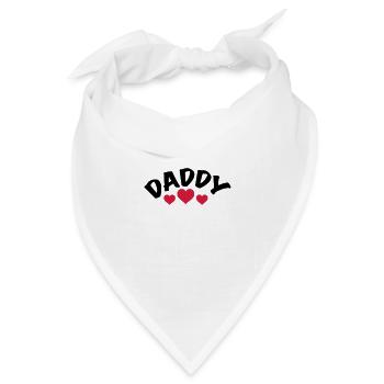Dad / Daddy / Papa / Herz / i love my dad 1c - Bandana Dreieckstuch - Weiß - Vorne