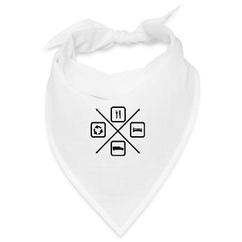 Der Lebenszyklus eines LKW-Fahrers - Bandana Dreieckstuch - Weiß - Vorne