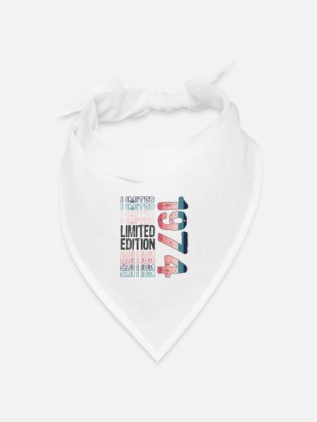 Limited Edition seit 1974 Geburtstag Vintage 1974 - Bandana Dreieckstuch - Weiß