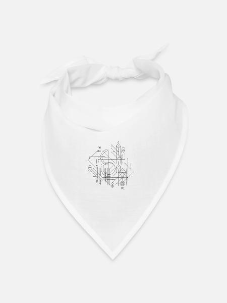 Abstract Lines - Bandana Dreieckstuch - Weiß