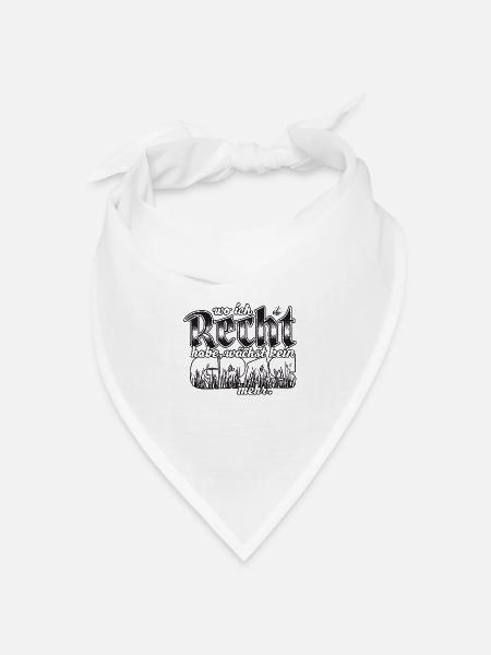 Handlettering „Wo ich recht habe, wächst …" - Bandana Dreieckstuch - Weiß