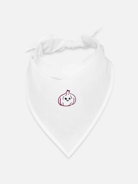 Knoblauch - Bandana Dreieckstuch - Weiß