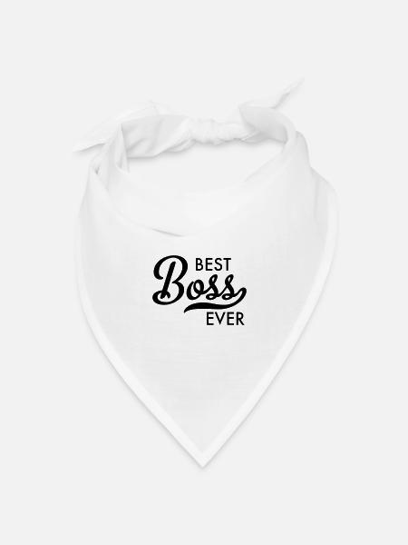 Best Boss - Bandana Dreieckstuch - Weiß