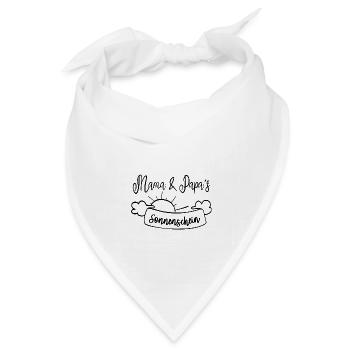 Mama und Papas Sonnenschein, Eltern Kind Liebe - Bandana Dreieckstuch - Weiß - Vorne