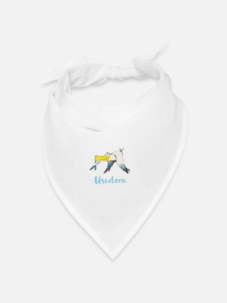 Witzige Moewe von Usedom - Bandana Dreieckstuch - Weiß