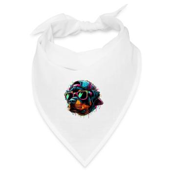 Rottweiler Grafitti Keep Cool - Bandana Dreieckstuch - Weiß - Vorne