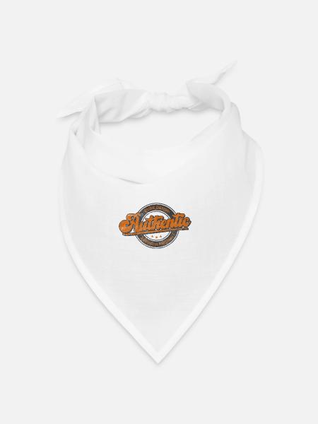 Authentisches Premiumprodukt Retro Orange aus reinem Denim - Bandana Dreieckstuch - Weiß