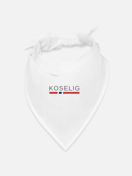 Gemütliches Norwegen - Bandana Dreieckstuch - Weiß