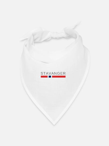Stavanger Norwegen - Bandana Dreieckstuch - Weiß