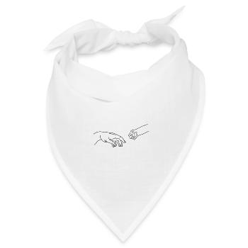 Erschaffung von Adam Hand von Cat Paw - Bandana Dreieckstuch - Weiß - Vorne