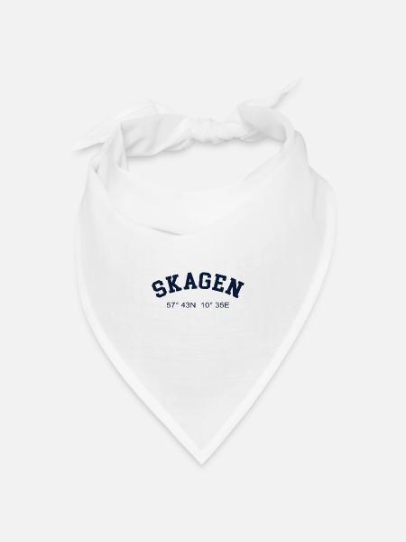 Skagen Dänemark Koordinaten GPS Hafen Kapitän - Bandana Dreieckstuch - Weiß