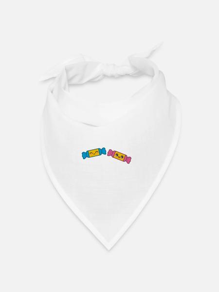 Süßigkeit Süßigkeiten Kawaii - Bandana Dreieckstuch - Weiß