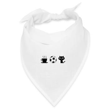 Kaffee. Katzen. Fußball - Bandana Dreieckstuch - Weiß - Vorne