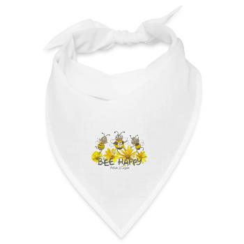Bee Happy - Bandana Dreieckstuch - Weiß - Vorne