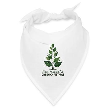 Umweltfreundlicher Grüner Weihnachtsbaum - Bandana Dreieckstuch - Weiß - Vorne