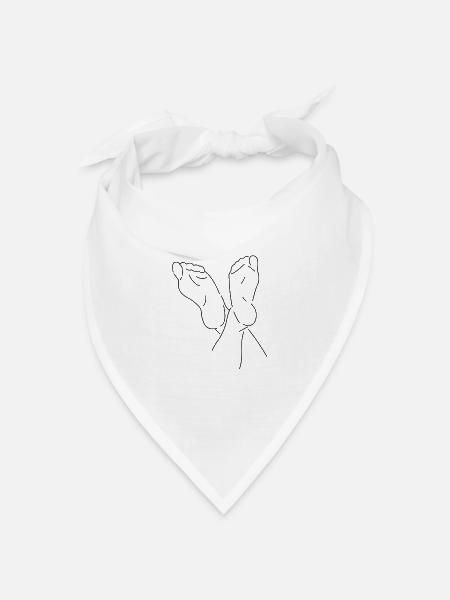 Zwei minimalistische Füße - Bandana Dreieckstuch - Weiß