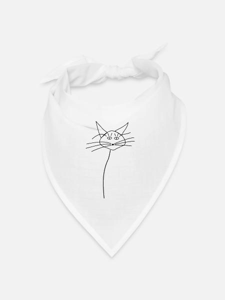 Katze Missblackcatalt5_1fabrig - Bandana Dreieckstuch - Weiß