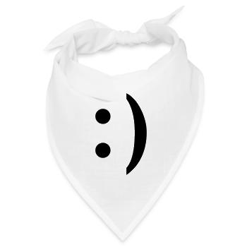 :) smiley - Bandana Dreieckstuch - Weiß - Vorne