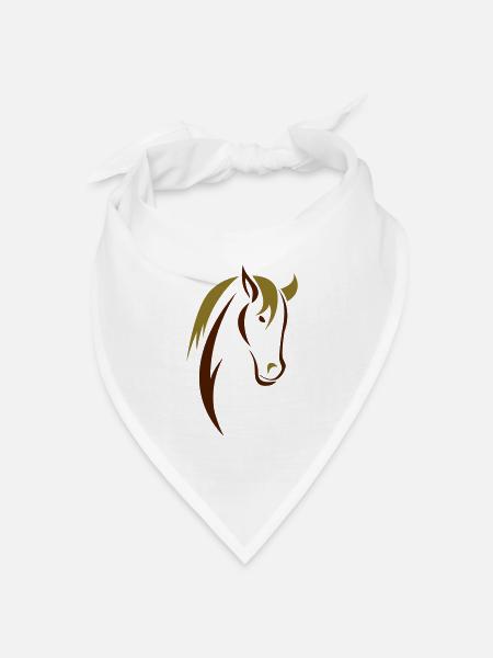 horse 3 - Bandana Dreieckstuch - Weiß