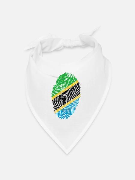 Fingerprint - Tansania - Bandana Dreieckstuch - Weiß