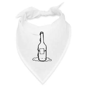 Flasche, Weinfalsche, Bar - Bandana Dreieckstuch - Weiß - Vorne