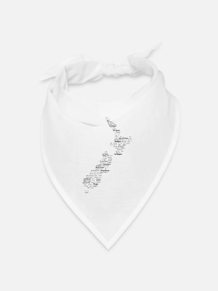 Neuseeland - Landkarte - Bandana Dreieckstuch - Weiß