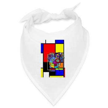 LOVE GEOMETRIC SHAPES - Bandana Dreieckstuch - Weiß - Vorne