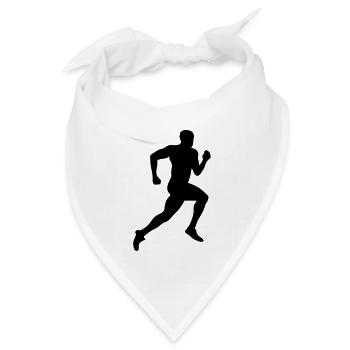 Sprinter, Läufer, Laufen - Bandana Dreieckstuch - Weiß - Vorne