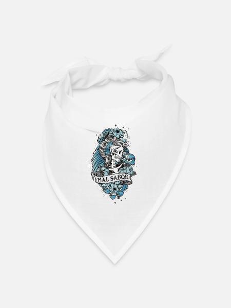 Catrina Tattoo Design - Bandana Dreieckstuch - Weiß