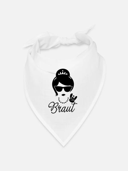 Braut Bride JGA Hochzeit stag do polterabend shirt - Bandana Dreieckstuch - Weiß
