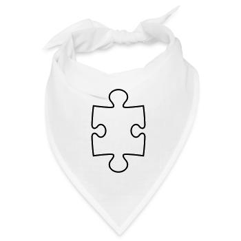 kontur puzzle teil puzzlespiel puzzleteil puzzlest - Bandana Dreieckstuch - Weiß - Vorne