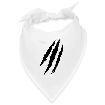 Beast Kratzspuren Schramme claw marks blut scars - Bandana Dreieckstuch - Weiß - Vorne