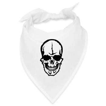 Kopf des Todes skull crane - Bandana Dreieckstuch - Weiß - Vorne