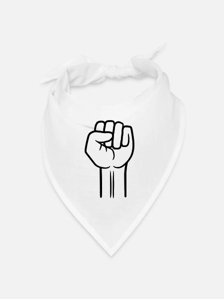 revolution faust hand strecken oben luft halten ze - Bandana Dreieckstuch - Weiß